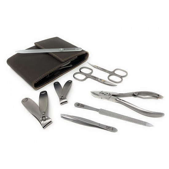 Niegeloh 7 pcs XL Premium Stainless Steel Manicure Set In Durable Leather Case Handcrafted in Solingen GermanyWith Bonus: SHPITSER Crystal Glass Nail File Niegeloh 7 pcs XL Premium Stainless Steel Manicure Set In Durable Leather Case Handcrafted in Solingen GermanyWith Bonus: SHPITSER Crystal Glass Nail File