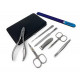 Niegeloh Solingen 7 pcs XL TopInox Surgical Stainless Steel German Men's Manicure Set Grooming kit In Black Leather Case Made in Solingen Germany Niegeloh Solingen 7 pcs XL TopInox Surgical Stainless Steel German Men's Manicure Set Grooming kit In Black Leather Case Made in Solingen Germany