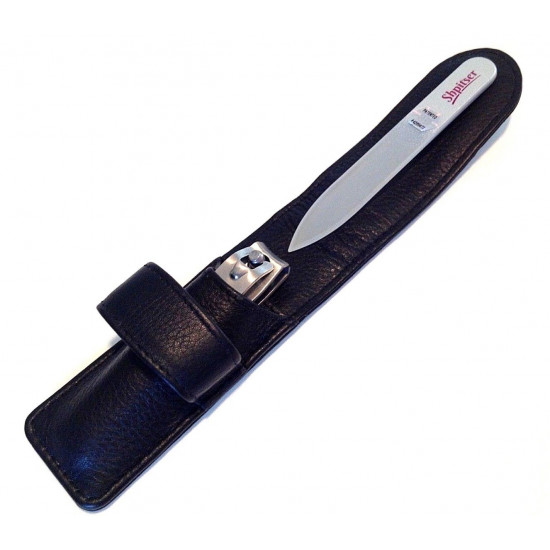 Niegeloh Solingen 2 Pcs Manicure Set in High Quality Black Leather Germany Niegeloh Solingen 2 Pcs Manicure Set in High Quality Black Leather Germany