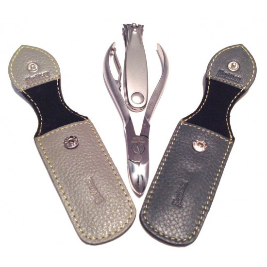Shpitler Mid Gray Leather Pouch For Toenail Clippers or Nippers 3.5Inch Shpitler Mid Gray Leather Pouch For Toenail Clippers or Nippers 3.5Inch