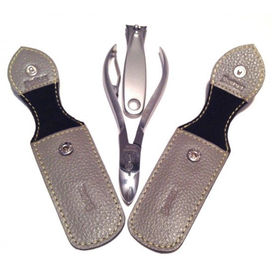 Shpitler Mid Gray Leather Pouch For Toenail Clippers or Nippers 3.5Inch Shpitler Mid Gray Leather Pouch For Toenail Clippers or Nippers 3.5Inch