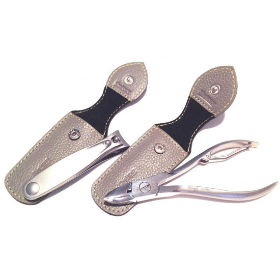 Shpitler Mid Gray Leather Pouch For Toenail Clippers or Nippers 3.5Inch Shpitler Mid Gray Leather Pouch For Toenail Clippers or Nippers 3.5Inch