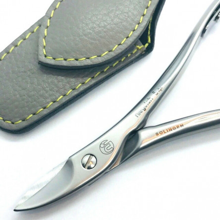 Niegeloh Solingen Toenail Clipper Hand crafted in Germany 11cm with High Quality Gray Leather Case