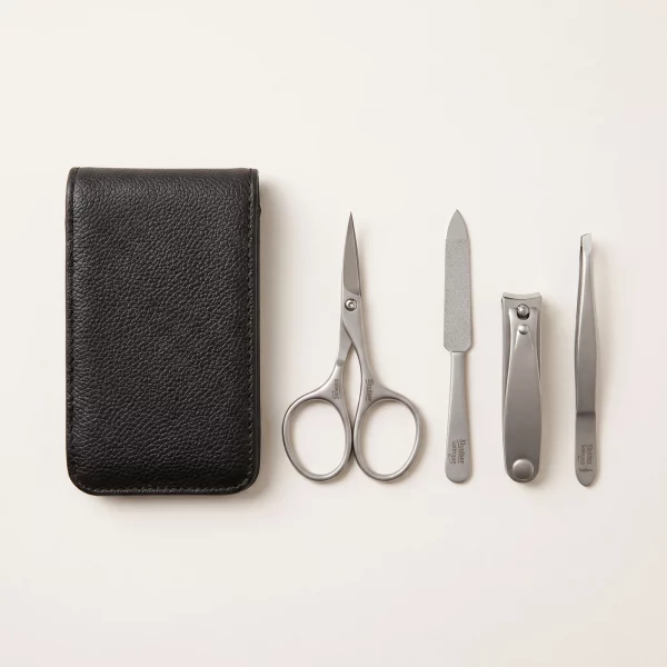 Shpitser Manicure and Pedicure Set of 4 Stainless Steel Instruments (Black)