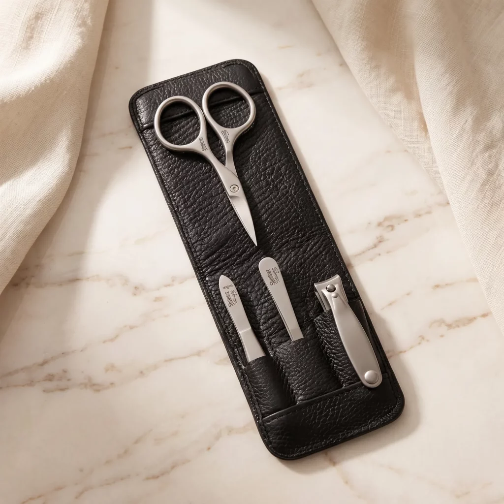 Shpitser Manicure and Pedicure Set of 4 Stainless Steel Instruments (Black)