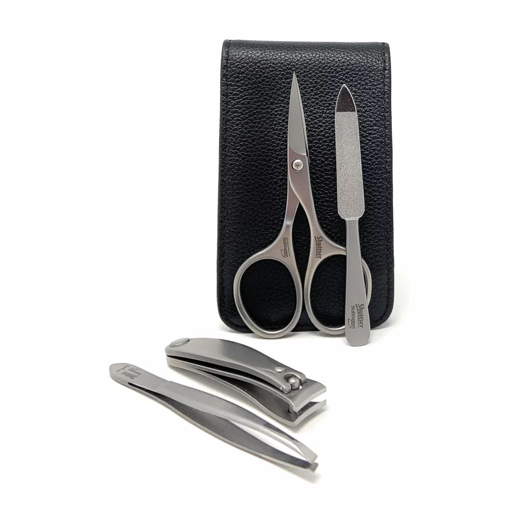 Shpitser Manicure and Pedicure Set of 4 Stainless Steel Instruments (Black)