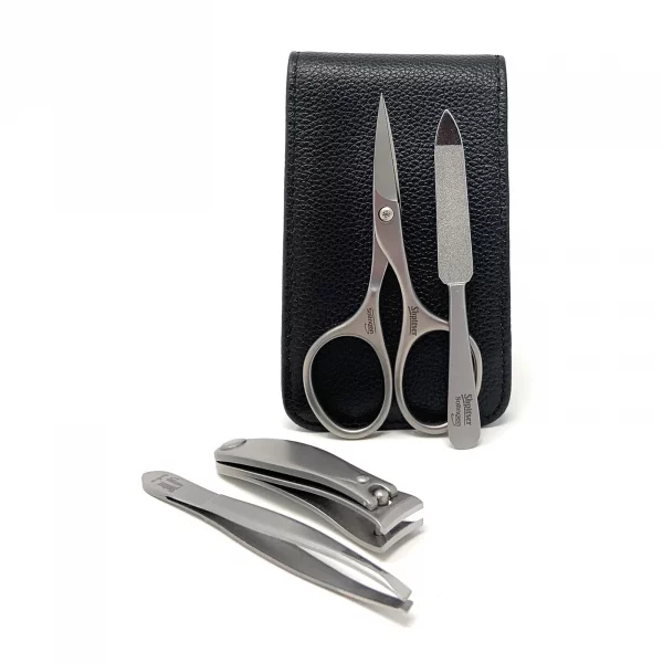 Shpitser Manicure and Pedicure Set of 4 Stainless Steel Instruments (Black)