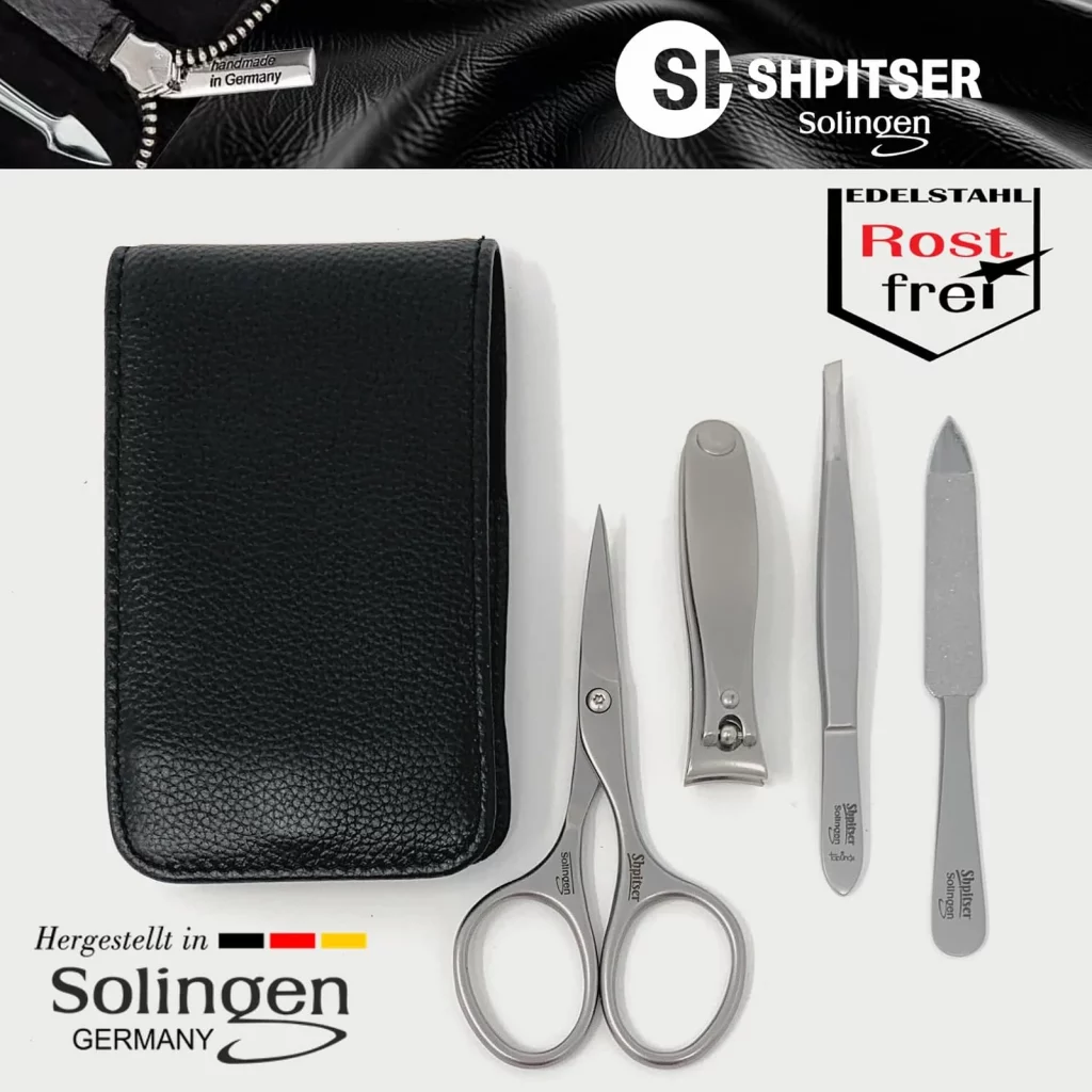 Shpitser Manicure and Pedicure Set of 4 Stainless Steel Instruments (Black) — view 2
