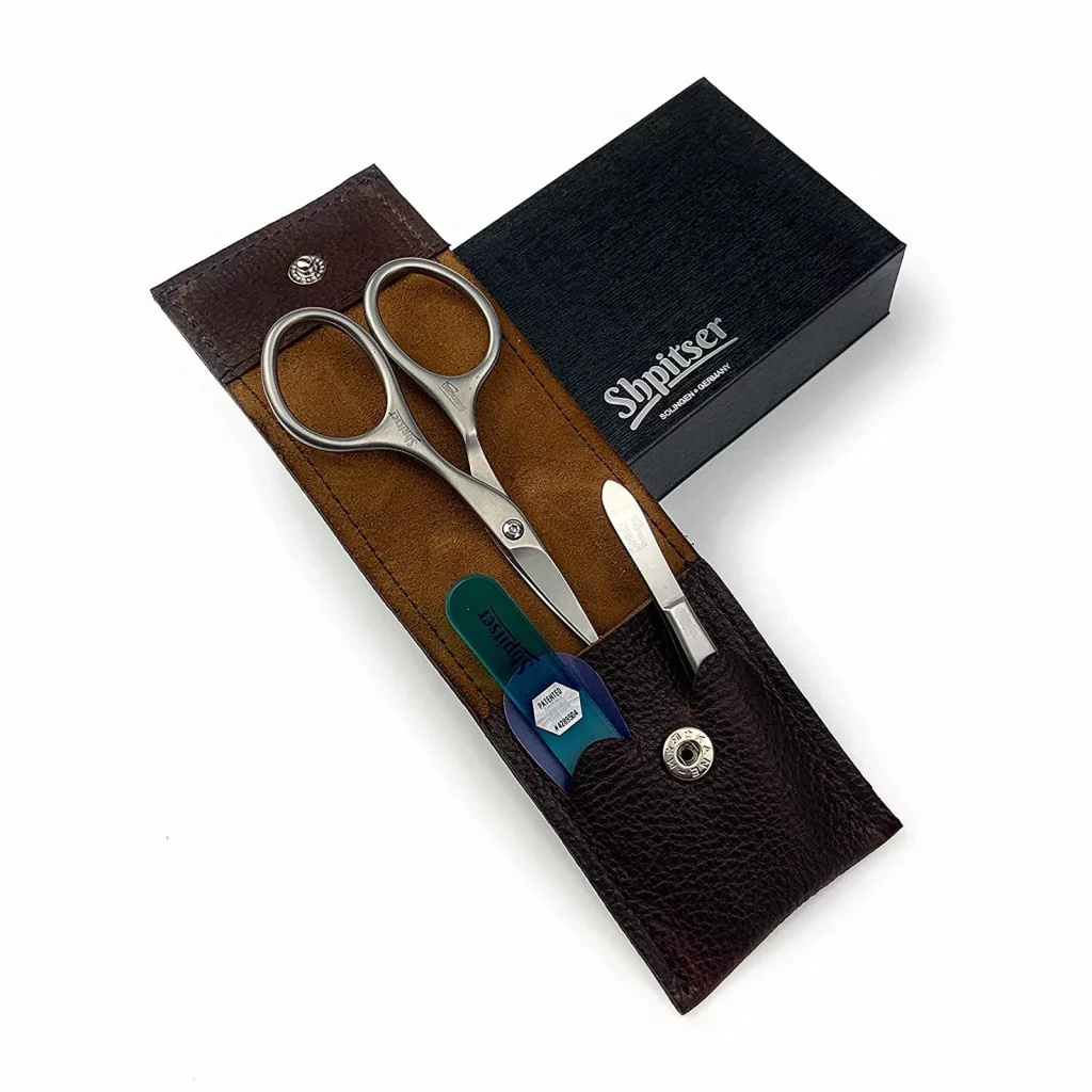 Shpitser Manicure and Pedicure Set of 3 Tools Made in Germany (Dark Brown)