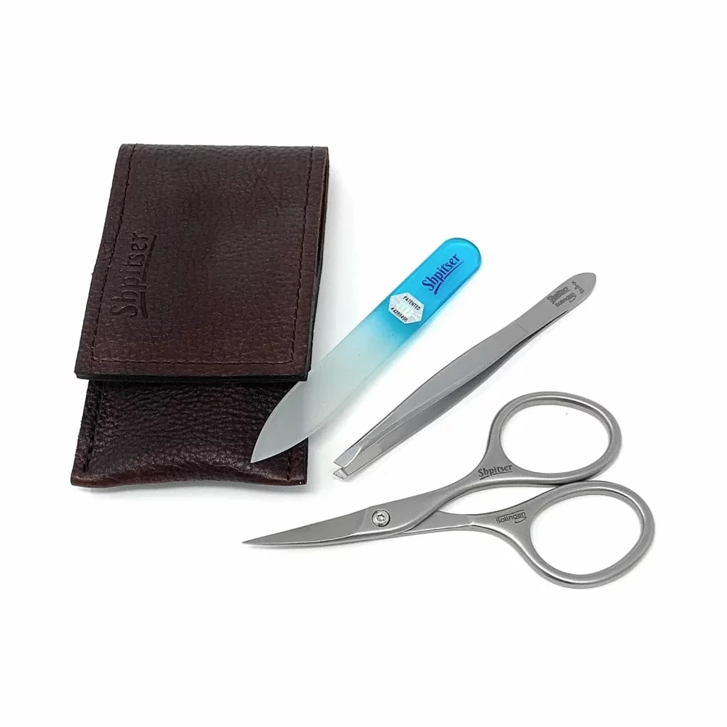 Shpitser Manicure and Pedicure Set of 3 Tools Made in Germany (Dark Brown) — view 3