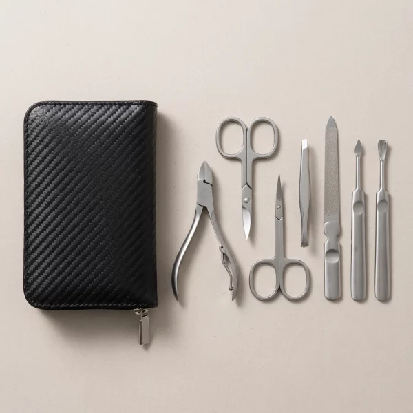 7-Piece German Manicure Pedicure Set Stainless Steel Grooming Kit