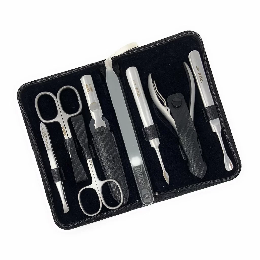 7-Piece German Manicure Pedicure Set Stainless Steel Grooming Kit — view 2