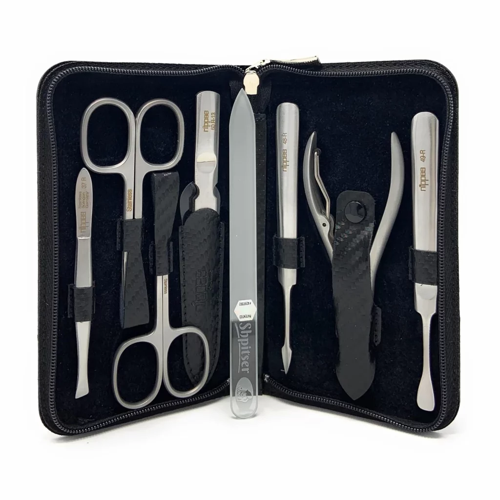 7-Piece German Manicure Pedicure Set Stainless Steel Grooming Kit — view 3