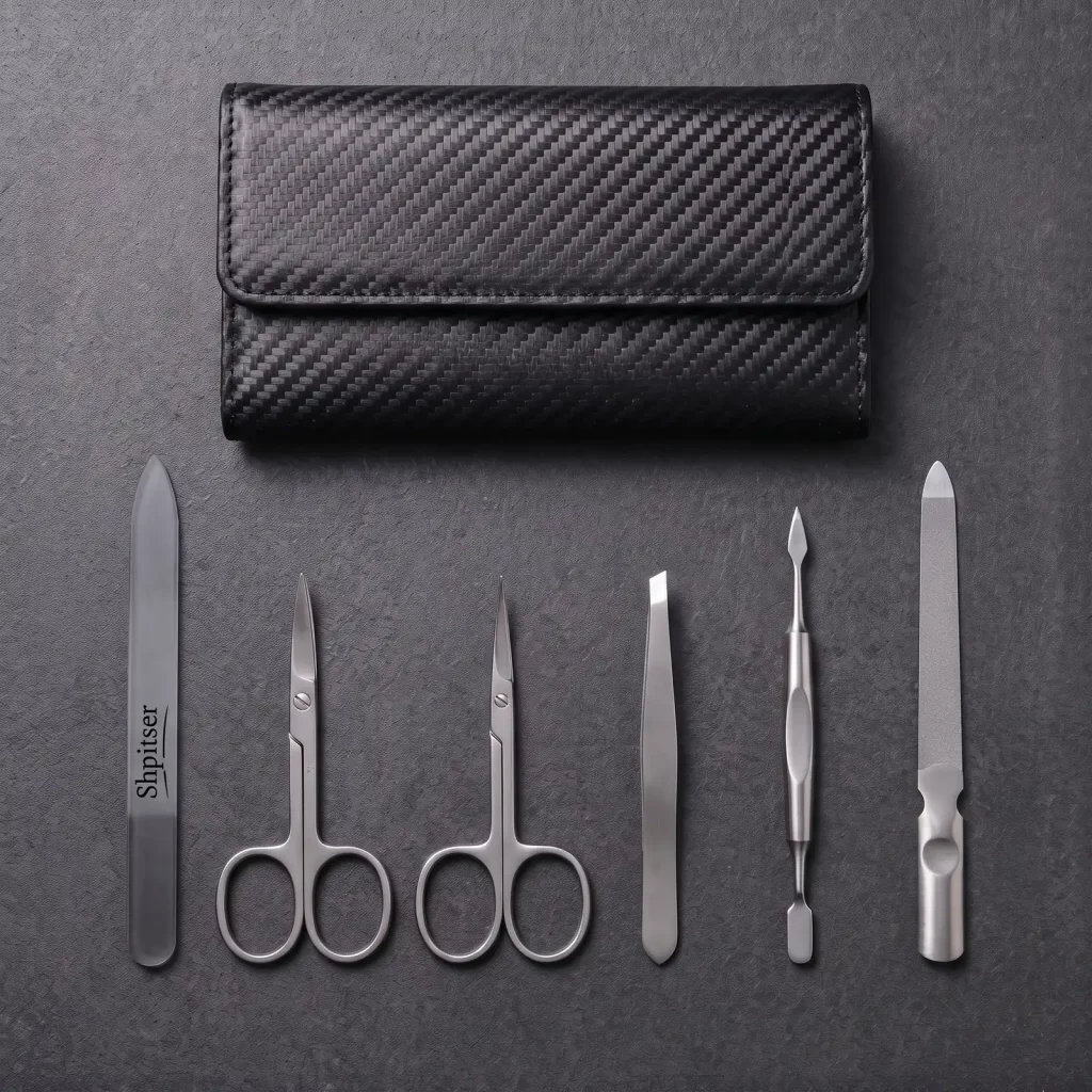 5-Pieces German Manicure Pedicure Set Stainless Steel Grooming Kit