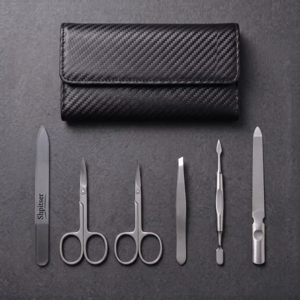 5-Pieces German Manicure Pedicure Set Stainless Steel Grooming Kit