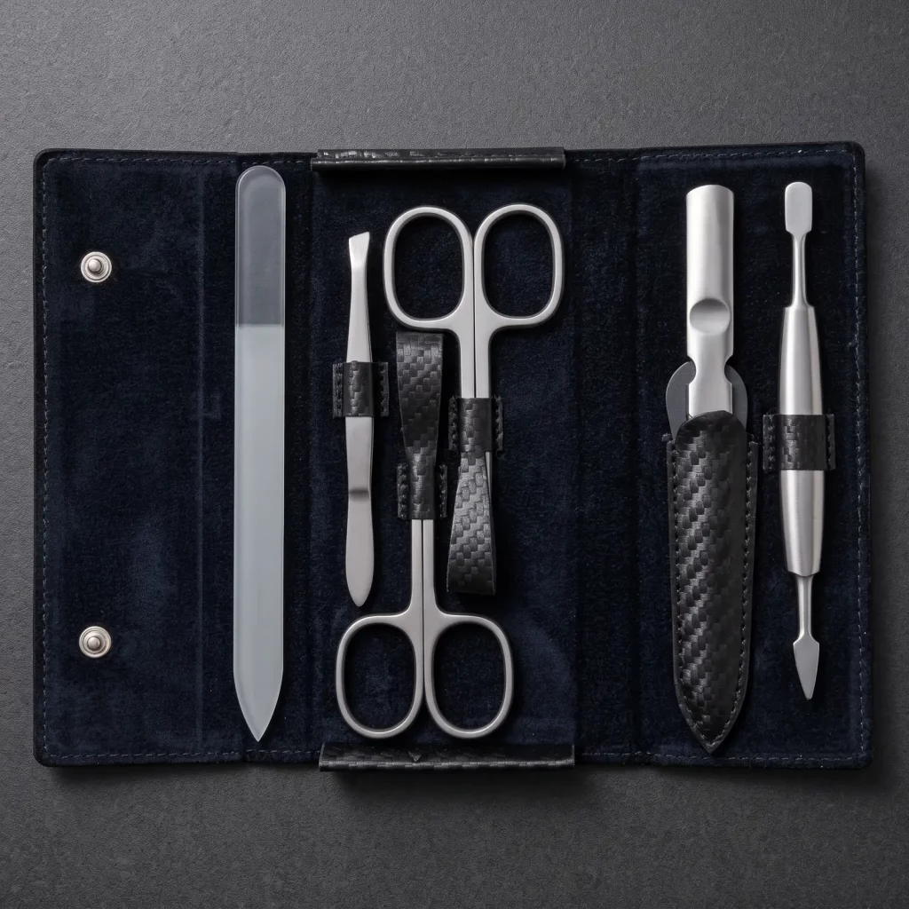 5-Pieces German Manicure Pedicure Set Stainless Steel Grooming Kit