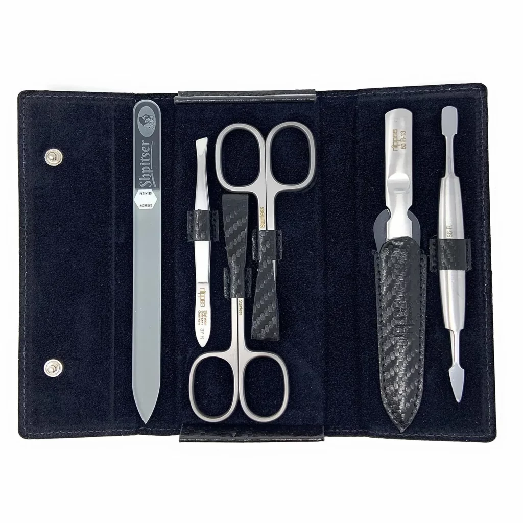 5-Pieces German Manicure Pedicure Set Stainless Steel Grooming Kit