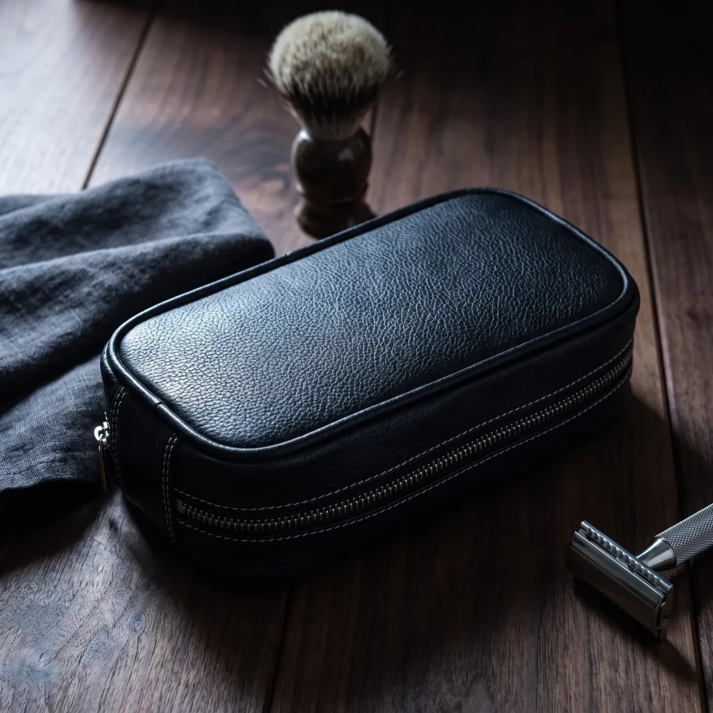 Shpitser Quality Travel Leather Case For Shaving Gear