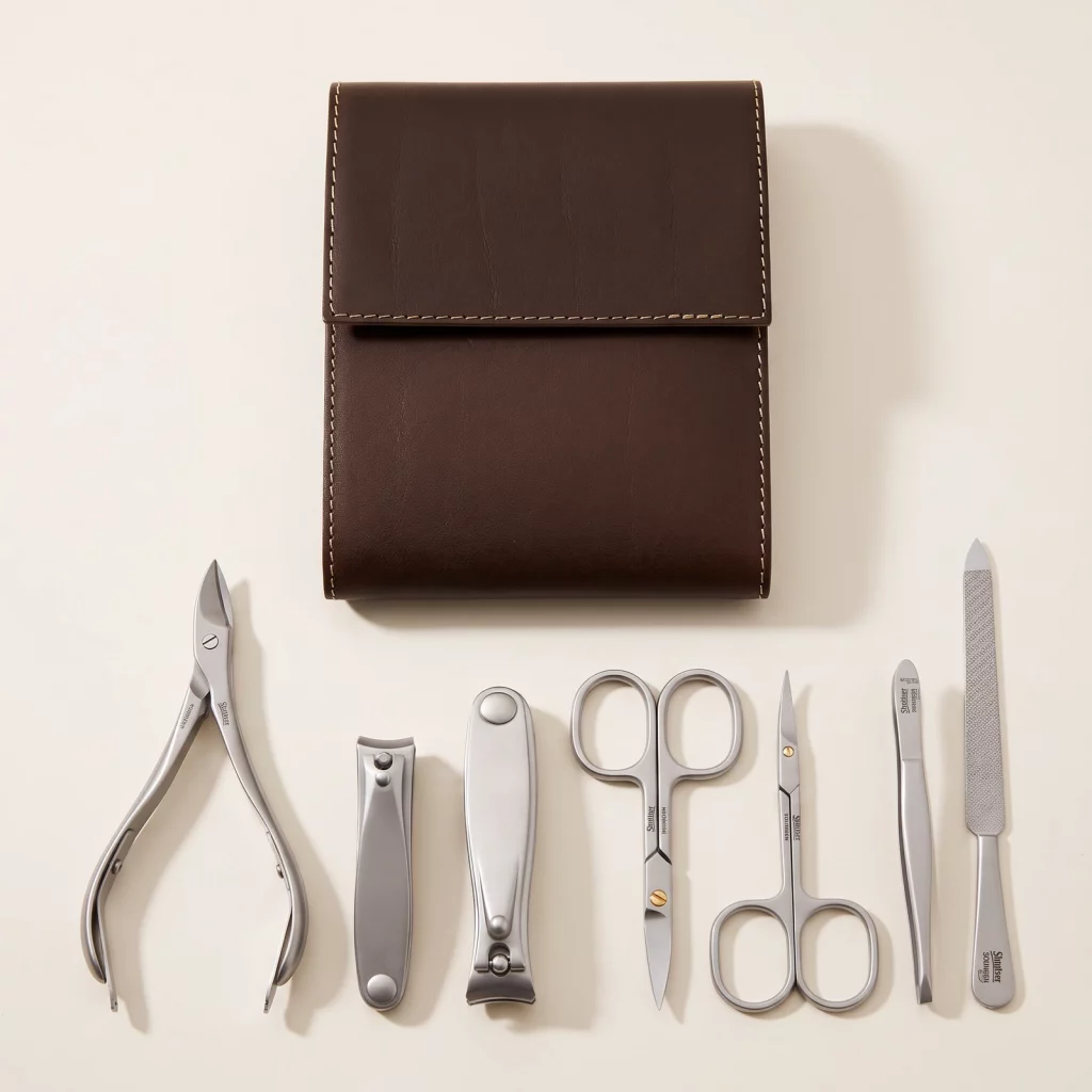 SHPITSER 7pc TopInox Stainless Steel Tools Manicure Pedicure Set