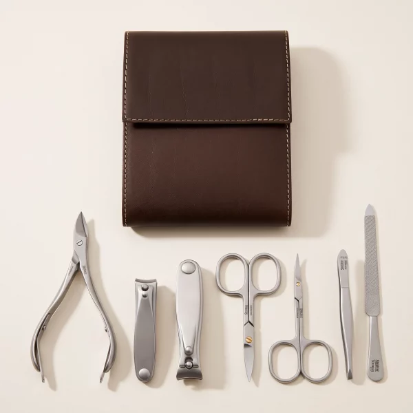 SHPITSER 7pc TopInox Stainless Steel Tools Manicure Pedicure Set