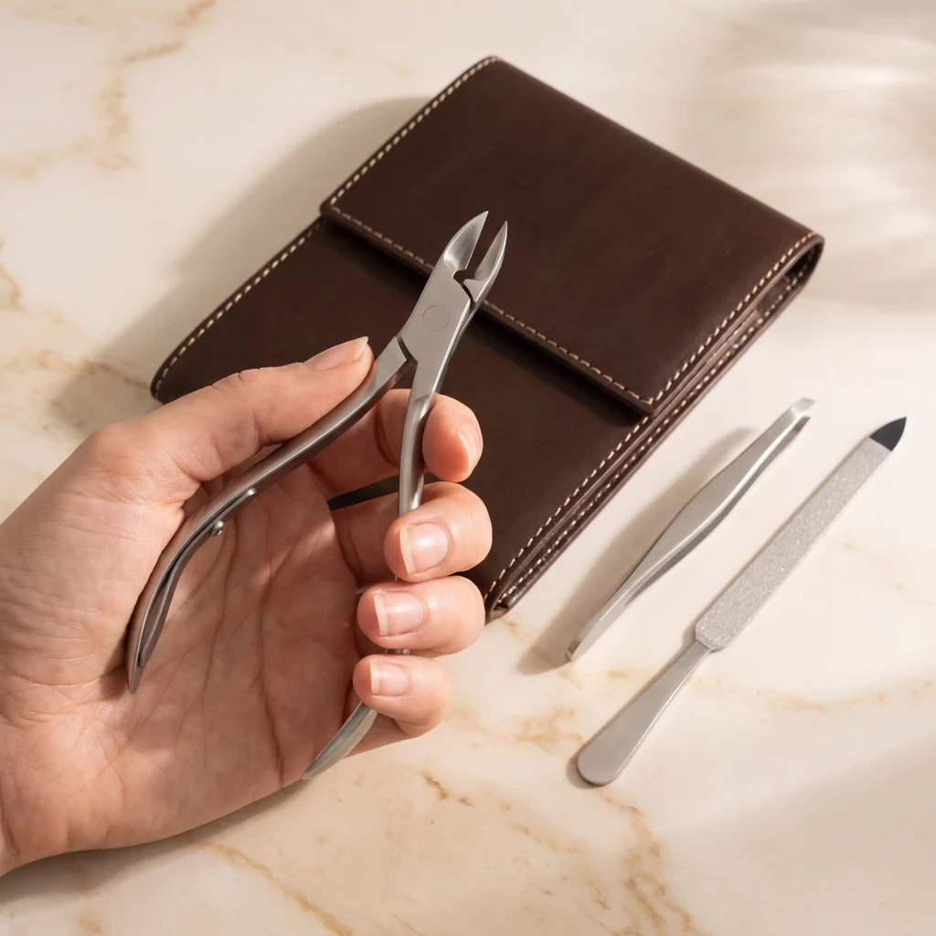 SHPITSER 7pc TopInox Stainless Steel Tools Manicure Pedicure Set