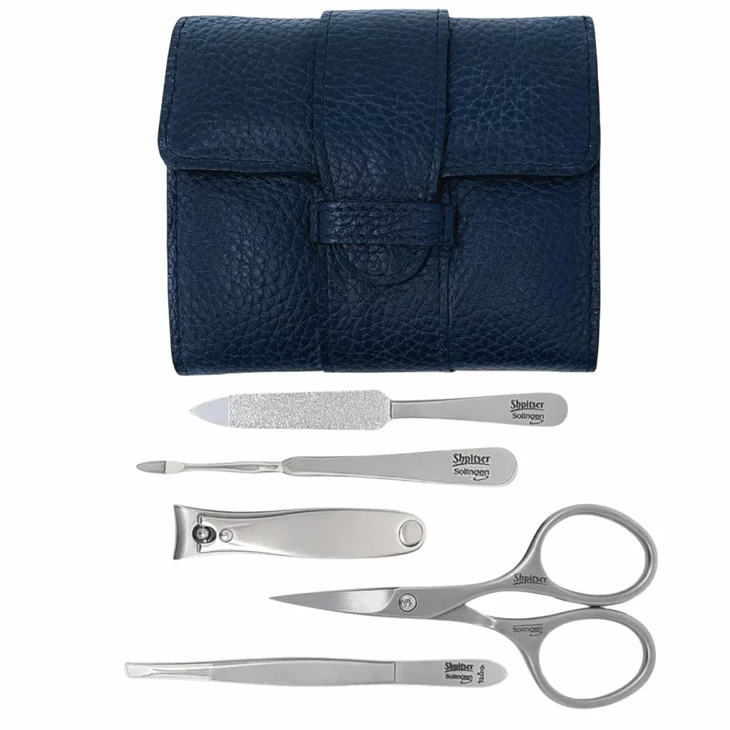 Shpitser 5-Piece Nail Kit, Italian leather case