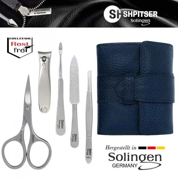 Shpitser 5-Piece Nail Kit, Italian leather case — second view