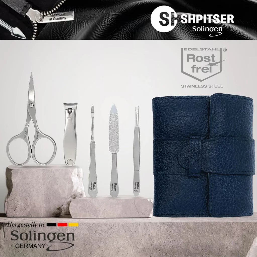 Shpitser 5-Piece Nail Kit, Italian leather case — view 3