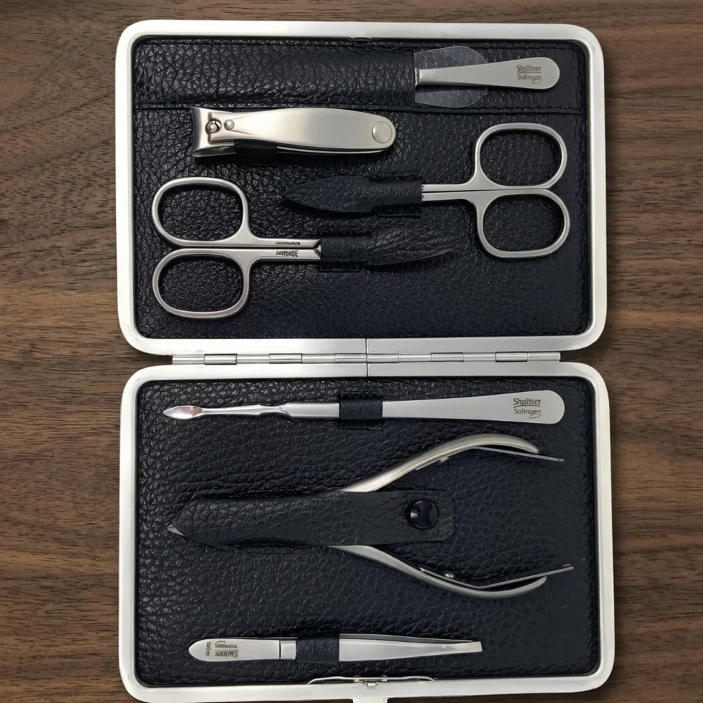 SHPITSER 7pc TopInox Stainless Steel Tools Manicure Pedicure Set