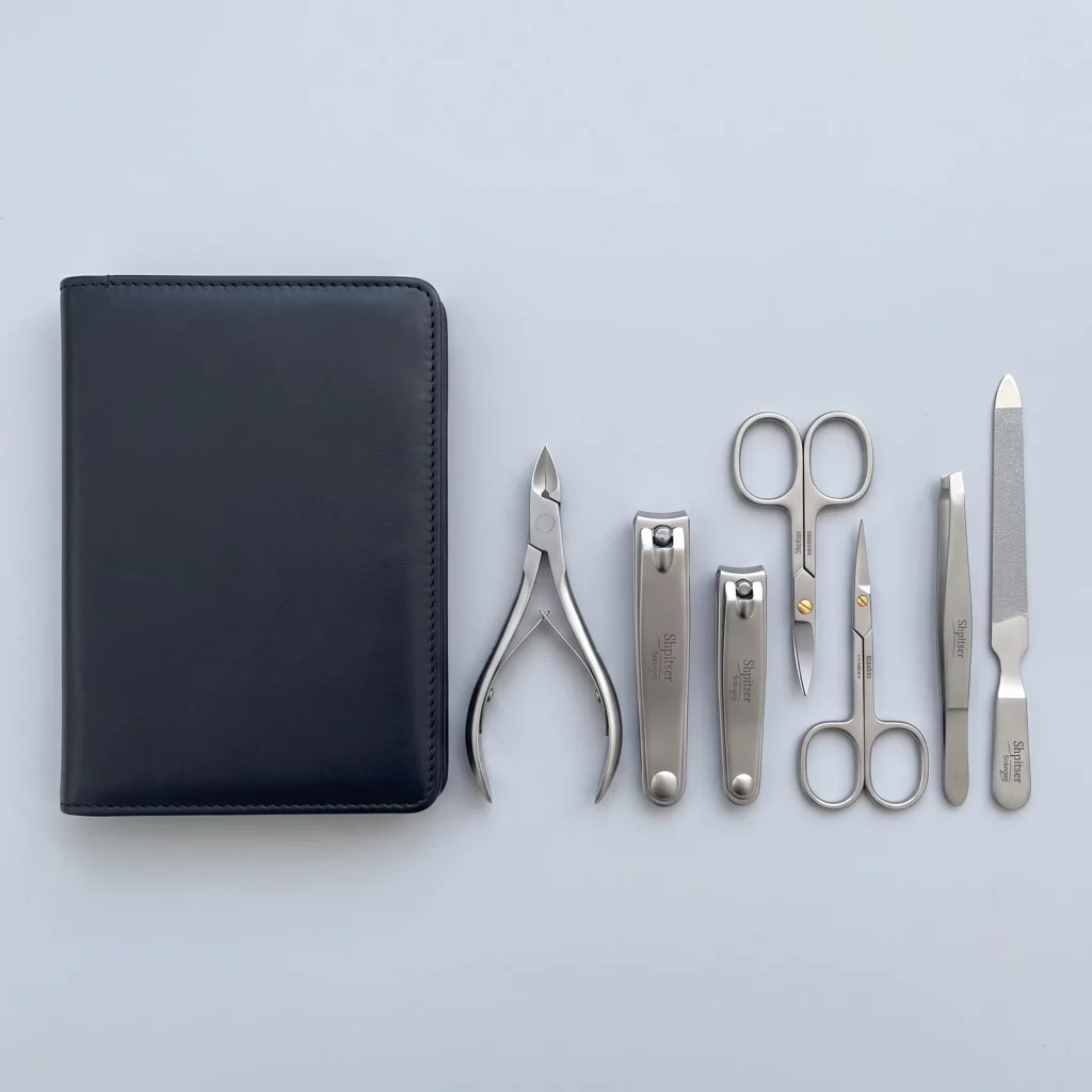 SHPITSER 7pc TopInox Stainless Steel Tools Manicure Pedicure Set