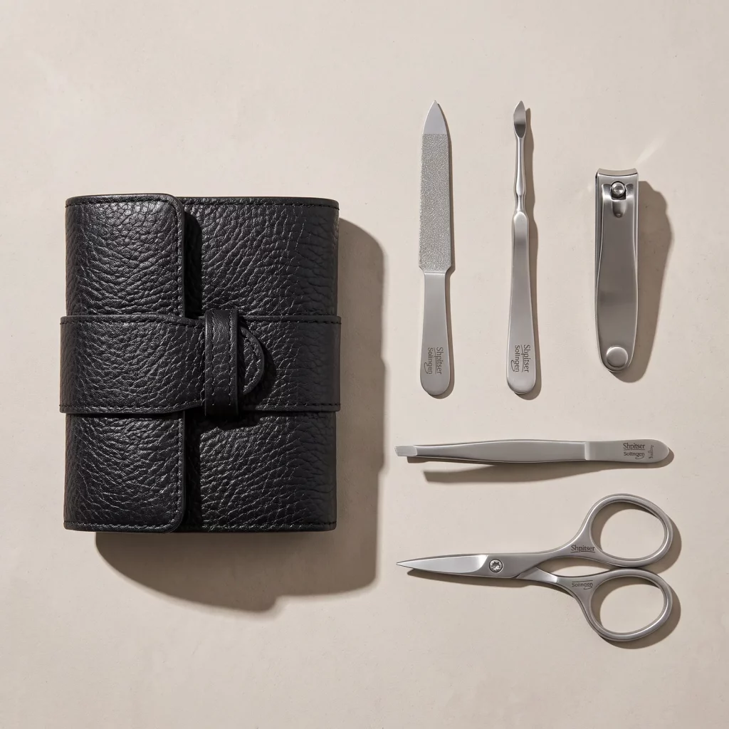 Shpitser Nail Kit, Manicure and Pedicure Women Set of 5 tools: (Black)
