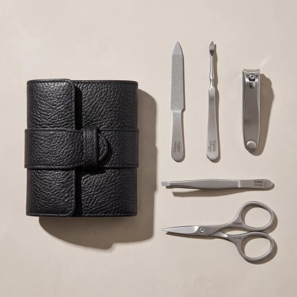 Shpitser Nail Kit, Manicure and Pedicure Women Set of 5 tools: (Black)