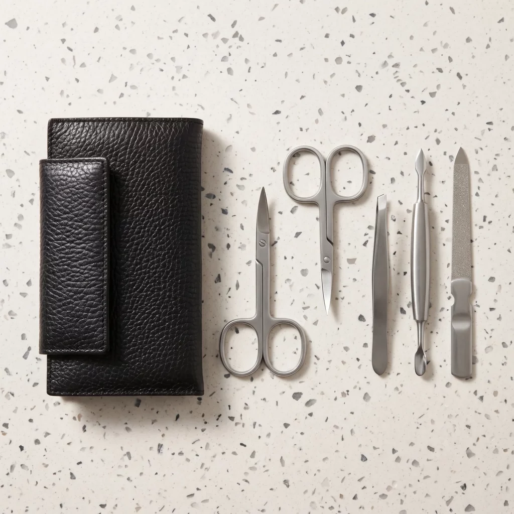 5-Pieces German Manicure Pedicure Set Stainless Steel Grooming Kit