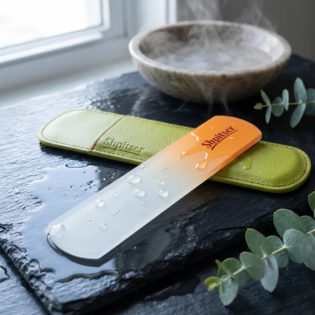 Crystal Glass Dual Texture 6mm Thick Foot File, Foot Scraper