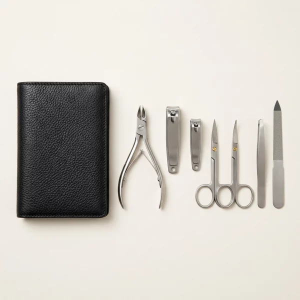 SHPITSER 7pc TopInox Stainless Steel Tools Manicure Pedicure Set