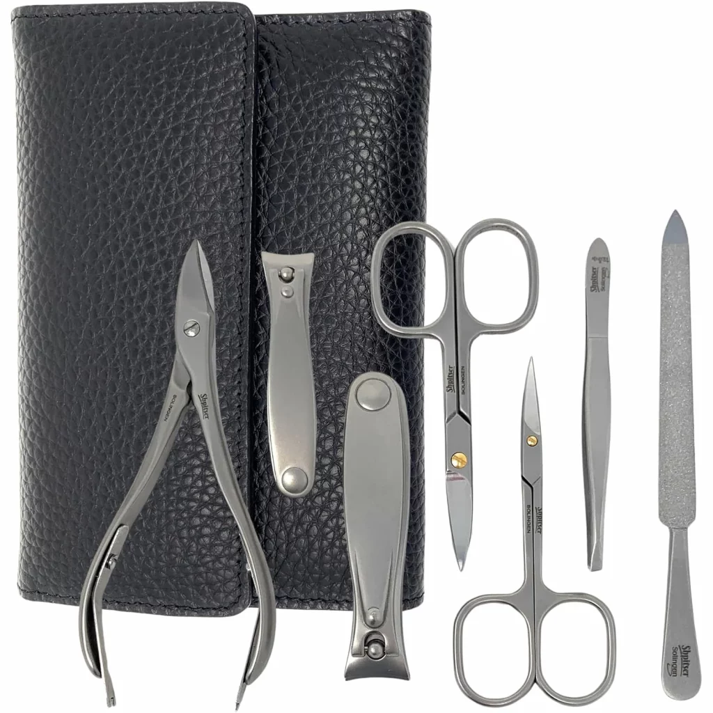 SHPITSER 7pc TopInox Stainless Steel Tools Manicure Pedicure Set