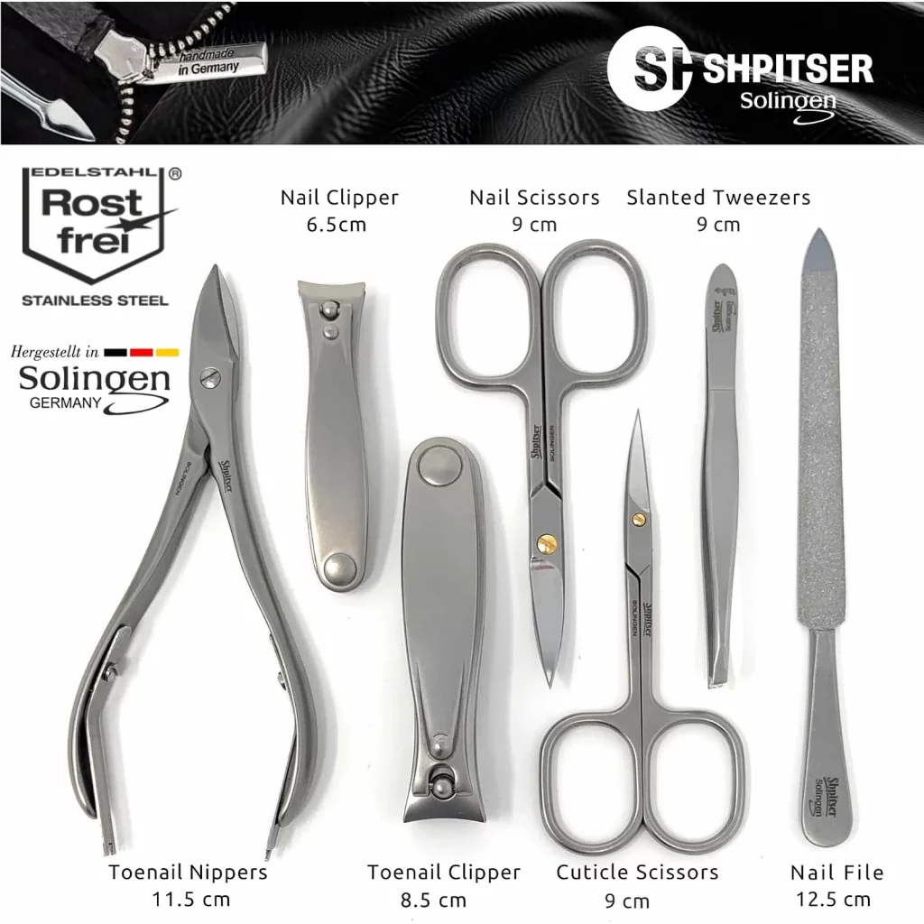 SHPITSER 7pc TopInox Stainless Steel Tools Manicure Pedicure Set — view 3