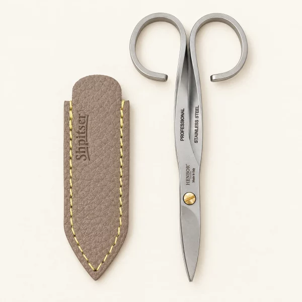 Shpitser Nail Scissors in genuine leather case